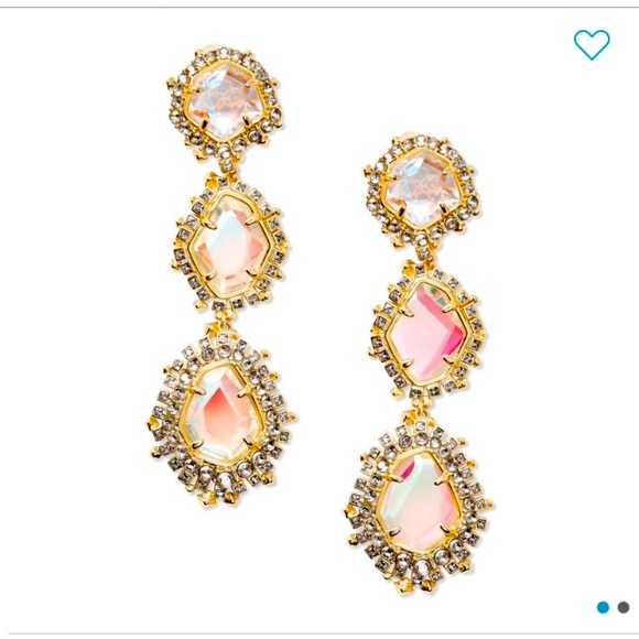 HOST PIC KENDRA SCOTT COLOR CHANGING ARIA 14K DROP DICHROIC GLASS EARRINGS - Picture 2 of 14
